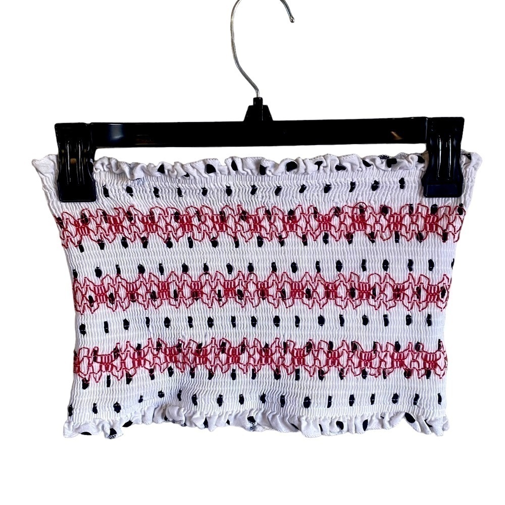 Polka Dot Topshop Cropped Scrunchy Top